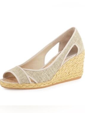 Donald J. Pliner Coraa Linen Espadrille Wedge Sandals, 9M, Neutral